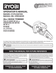 Ryobi RY39500 Operator`s manual