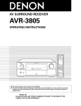 Denon AVR-3805S Operating instructions