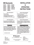 Dometic DM2662 Operating instructions
