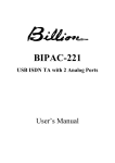 Billion USB ISDN TA BIPAC-221 User`s manual
