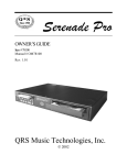 QRS Music Technologies ATP-2 Serenade Pro Installation manual