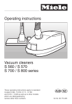 Miele S 570 series Operating instructions