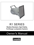 Community R1 SERIES Owner`s manual