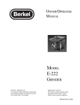 Berkel E-222 Operating instructions