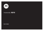 Motorola A810 User`s guide