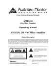 AMIS250 Operating Manual AMIS250, 250 Watt Mixer Amplifier