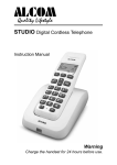 ALcom Studio Digital Cordless Phone Instruction manual