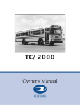 Blue Bird TC/2000 Owner`s manual