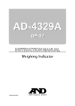 A&D Weighing Indicator AD-4329 OP-02 Product specifications