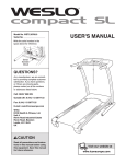 Weslo compact SL User`s manual