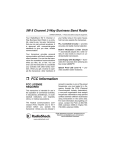 Radio Shack 5W 8 Channel 2-Way Business Band Radio Owner`s manual