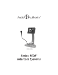 Audio Authority Series 1500 Installation manual