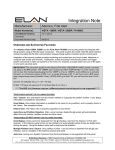 Integration Note - ELAN Home Systems