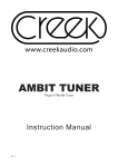 Creek Audio AMBIT TUNER Instruction manual
