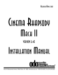 Ada Cinema Rhapsody Mach II Installation manual