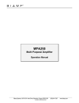Biamp MPA250 Specifications