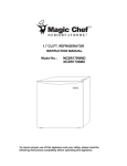 Magic Chef MCBR170WMD Instruction manual