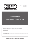 Defy DCY 8402 GM User manual