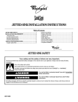 JETTED SINK INSTALLATION INSTRUCTIONS