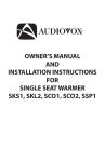 Audiovox SCO1 Owner`s manual