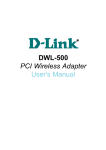 D-Link DWL-500 - 11Mb Wireless LAN PCI Network Card User`s manual