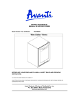 Avanti WCR4600S Instruction manual