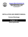 AWE Corona Discharge CD10 Owner`s manual