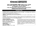 CrimeStopper CS-2016DPII-FM Operating instructions