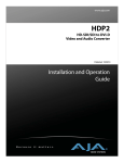 AJA HDP2 Instruction manual