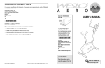 Weslo Aero A6 User`s manual