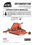 Servis-Rhino SR15M Operator`s manual