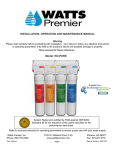 Watts Premier FILTER-PURE Specifications