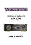 Violectric HPA V200 User`s manual
