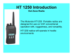 Motorola HT1250 Operator`s manual