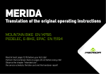 Merida Bike Operating instructions