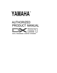 Yamaha DX21 Product manual