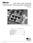 USE ANd CARE MANUAl PREFERENCE® RENAISSANCE COOktOP