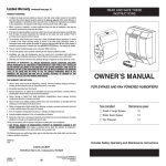 Carrier OG-HUM-03 Owner`s manual