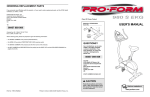 Pro-Form 980 S EKG PFEVEX19010 User`s manual