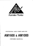 AUSTRALIAN MONITOR AM1600 Specifications
