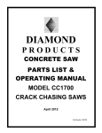 Diamond Products CC1700 Operating instructions