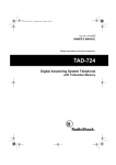 Radio Shack TAD-724 Owner`s manual