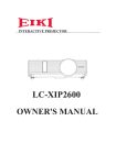 Eiki LC-XIP2600 Owner`s manual