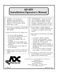 ADC AD-25 Operator`s manual