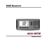 ACU-RITE 200S READOUTS User`s manual