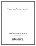 Audio Research Reference 750 Owner`s manual