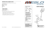 Weslo Vector 502 User`s manual