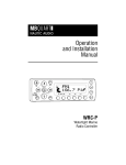 MB QUART WRC-P Installation manual