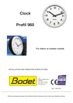 Bodet Profil 960 Operating instructions