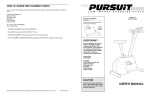 Weslo Pursuit 695i User`s manual